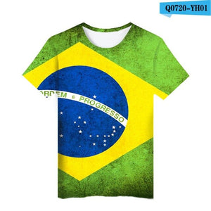 Aikooki Brazil National Flag 3D T-shirt